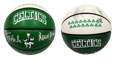 Kevin McHale & Robert Parish Autographed Boston Celtics 75th Anniversary City Edition Wilson NBA Basketball W/ Red Auerbach Smoke Beckett Witnessed