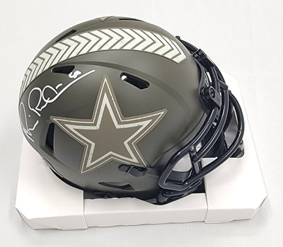 Michael Irvin Autographed Dallas Cowboys STS Salute To Service Mini Helmet Beckett Witnessed