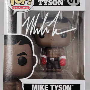 Mike Tyson Autographed Boxing Funko Pop JSA Witnessed White Paint