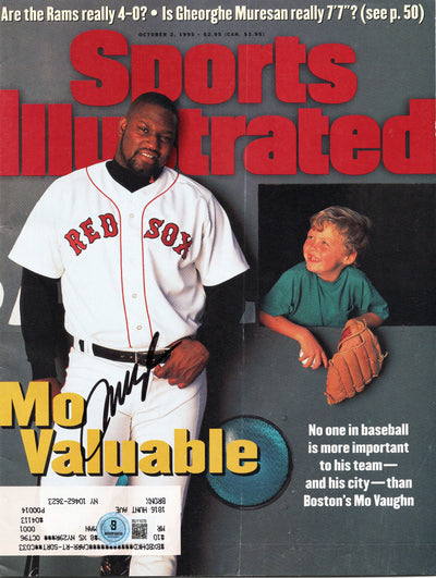 Mo Vaughn Autographed Boston Red Sox Sports Illustrated Mo Valuable 10/2/95 Beckett