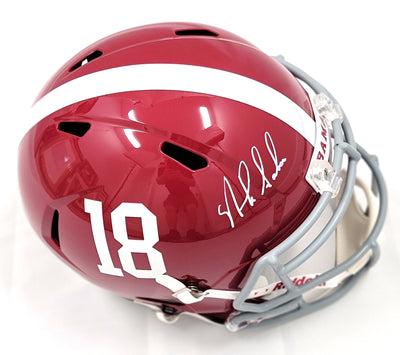 Nick Saban Autographed Alabama Crimson Tide Riddell Replica Helmet Beckett Witnessed