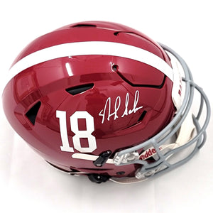 alabama football helmet 18 Josh Jacobs Autographed Alabama Crimson Tide Mini Helmet Beckett Witne