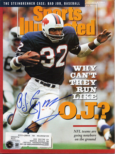 O.J. Simpson Autographed Buffalo Bills Sports Illustrated 10/8/90 Beckett