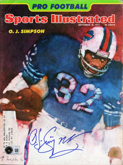 O.J. Simpson Autographed Buffalo Bills Sports Illustrated 9/16/74 Beckett