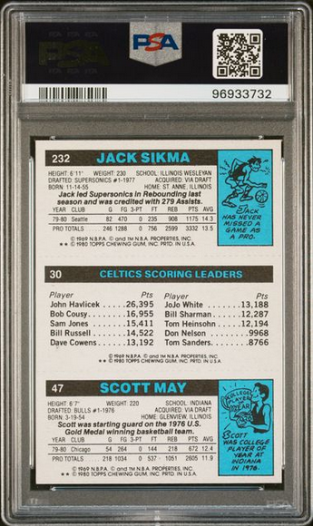Boston Celtics Larry Bird signed Topps rookie card PSA graded