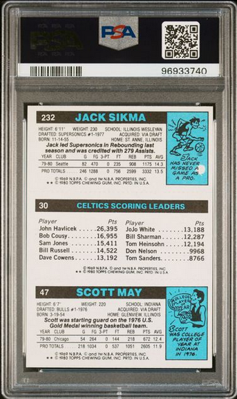 Boston Celtics Larry Bird signed Topps rookie card PSA graded