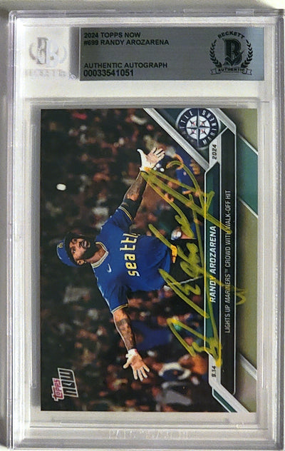 Randy Arozarena Autographed Seattle Mariners 2024 Topps Now Card #699 Beckett AUTHENTIC