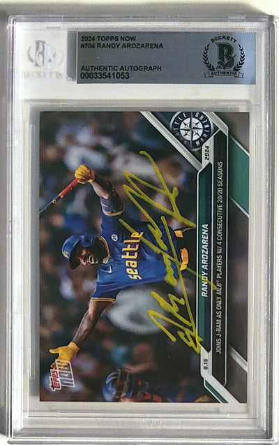 Randy Arozarena Autographed Seattle Mariners 2024 Topps Now Card #704 Beckett AUTHENTIC