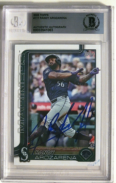 Randy Arozarena Autographed Seattle Mariners 2025 Topps Card #111 Beckett AUTHENTIC