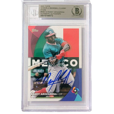 Randy Arozarena Autographed Topps 2023 WBC Mexico Trading Card #WBC-14 Beckett Encapsulated
