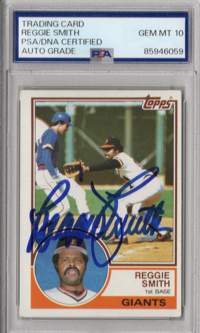 Reggie Smith Autographed San Francisco Giants 1983 Topps #282 Card PSA AUTO GRADE GEM MT 10