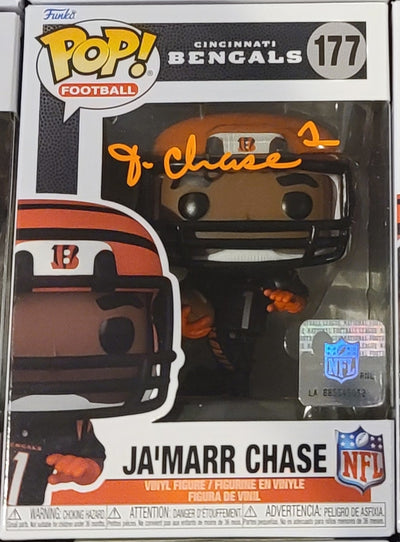 Ja'Marr Chase Autographed Cincinnati Bengals Funko Pop Beckett Witnessed