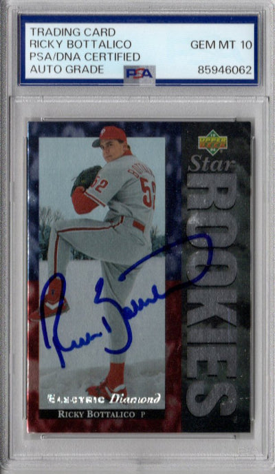 Ricky Bottalico Autographed Philadelphia Phillies 1994 Upper Deck Rookie Card PSA AUTO GRADE GEM MT 10