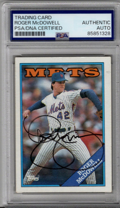 Roger McDowell Autographed New York Mets 1988 Topps #355 Trading Card PSA AUTHENTIC AUTO