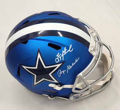 Troy Aikman Roger Staubach Autographed Dallas Cowboys Blaze Speed Replica Helmet Beckett Fanatics