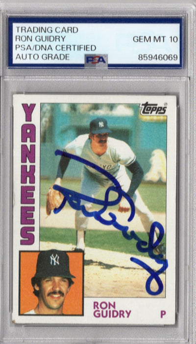 Ron Guidry Autographed New York Yankees 1984 Topps #110 Card PSA AUTO GRADE GEM MT 10