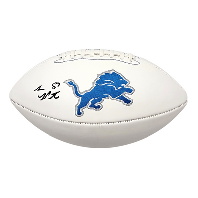 Sam LaPorta autographed Detroit Lions logo football Beckett witnessed