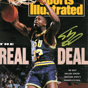 Shaquille O'Neal Autographed LSU The Real Deal Sports Illustrated 1/21/91 Beckett Witnessed