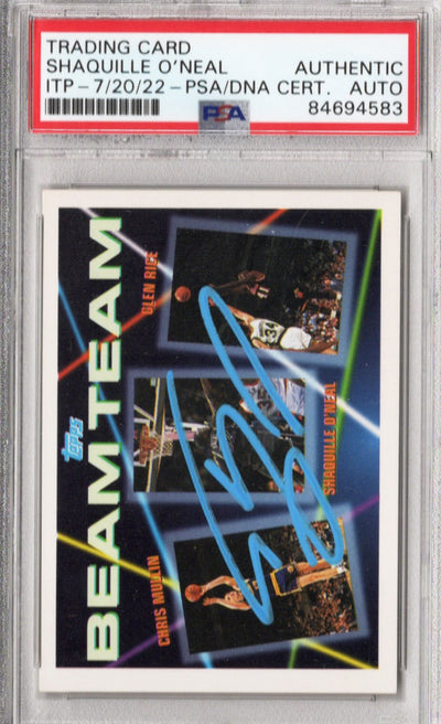 Shaquille O'Neal Autographed Orlando Magic Encapsulated 1993 Topps Beam Team Trading Card #7 of 7 PSA ITP 84694583