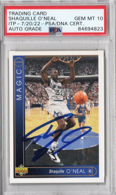 Shaquille O'Neal Autographed Orlando Magic 1993-94 Upper Deck Card #300 Graded AUTO 10 PSA/DNA AUTO GRADE GEM MT 10
