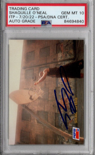 Shaquille O'Neal Autographed Orlando Magic 1993 Rookie SkyBox Shaq Attaq Pepsi #2 Trading Card PSA AUTO GRADE GEM MT 10