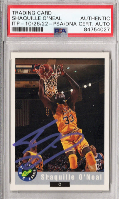 Shaquille O'Neal Autographed LSU Encapsulated 1992 Classic Draft Picks Trading Card #11 of 20 PSA ITP 84754027