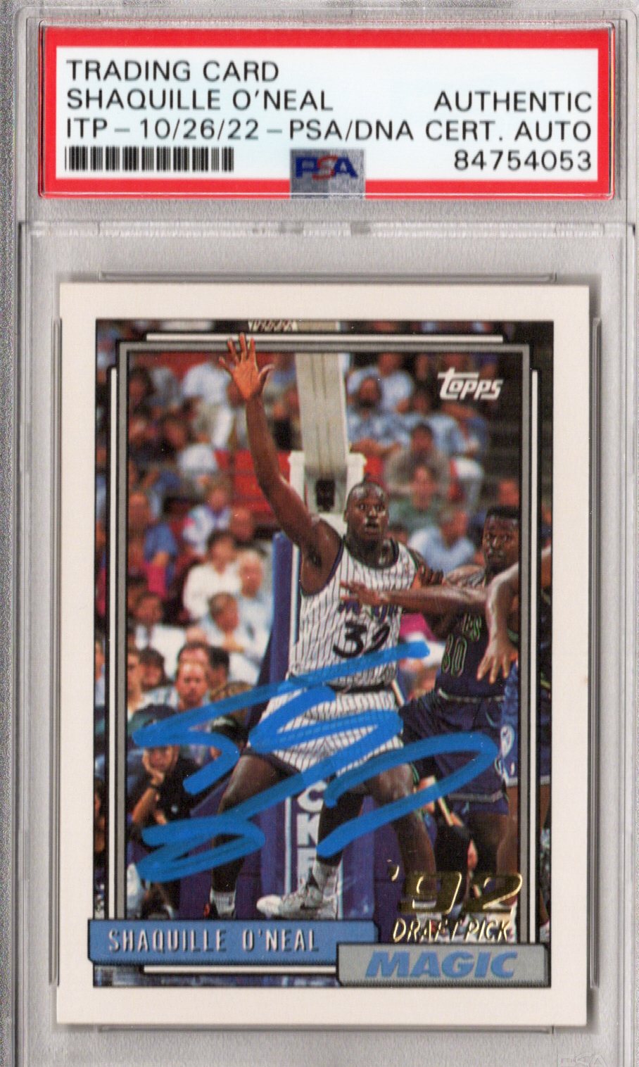 Shaquille O'Neal Autographed Orlando Magic Encapsulated 1992-93 Topps ...