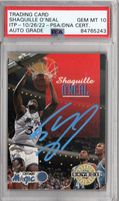 Shaquille O'Neal Autographed Orlando Magic 1992-93 Sky Box Rookie No. 382 Rookie Card PSA ITP AUTO GRADE GEM MT. 10