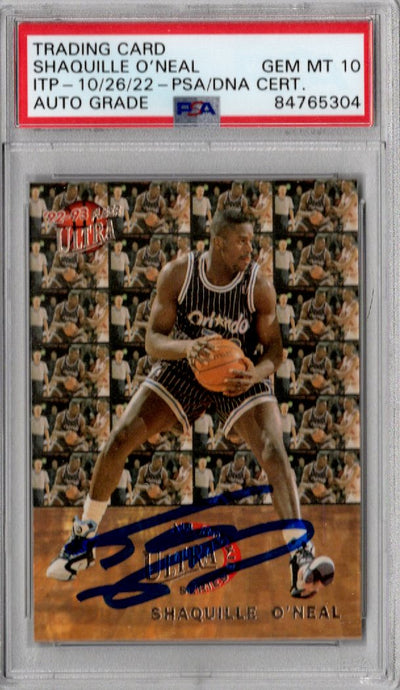 Shaquille O'Neal Autographed Orlando Magic 1992-93 Fleer Ultra Rookie 7 of 10 Trading Card PSA ITP GEM MT. 10