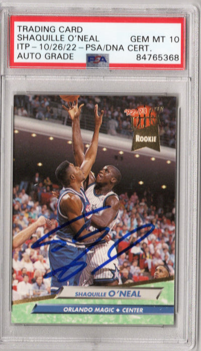 Shaquille O'Neal Autographed Orlando Magic 1992-93 Fleer Ultra Rookie Card PSA ITP AUTO GRADE GEM MT 10