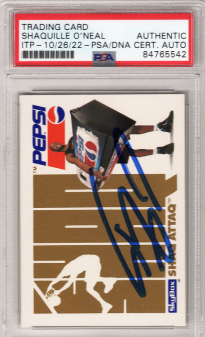 Shaquille O'Neal Autographed Orlando Magic 1993 Sky Box Shaq Attaq Rookie Card PSA ITP AUTHENTIC