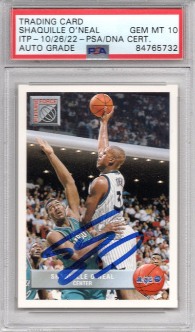 Shaquille O'Neal Autographed Orlando Magic 1992-93 Upper Deck Future Force Rookie Card #0R5 PSA GEM MT. 10
