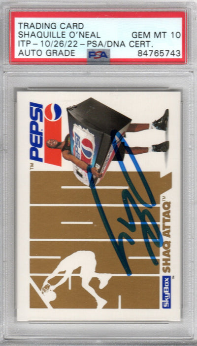 Shaquille O'Neal Autographed Orlando Magic Encapsulated 1993 SkyBox Shaq Attaq Pepsi Trading Card PSA/DNA AUTO GRADE GEM MT 10 84765742