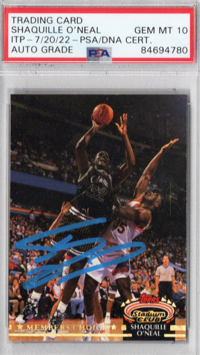 Shaquille O'Neal Autographed Orlando Magic Encapsulated 1993 SkyBox Shaq Attaq Pepsi #4 Rookie Trading Card PSA AUTO GRADE GEM MT 10