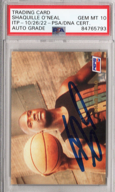 Shaquille O'Neal Autographed Orlando Magic Encapsulated 1993 SkyBox Shaq Attaq Pepsi #1 Trading Card PSA/DNA AUTO GRADE GEM MT 10 84765793