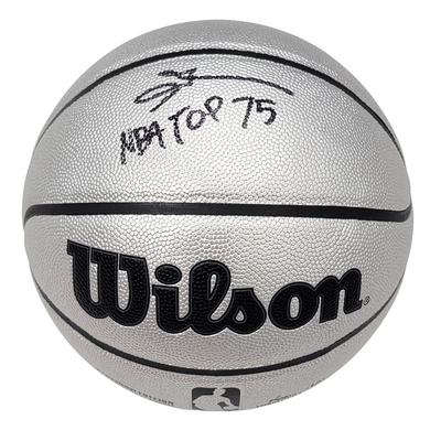 Allen Iverson Autographed Philadelphia 76ers Wilson NBA Platinum Edition Basketball W/ NBA Top 75 Beckett Witnessed