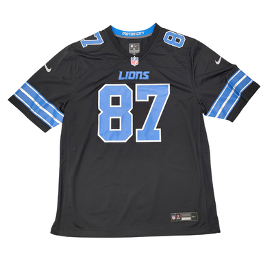 Sam LaPorta Autographed Detroit Lions 2024 Nike Black ALT Game Jersey Beckett Witnessed