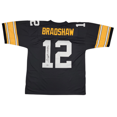 Terry Bradshaw Autographed Pittsburgh Steelers Mitchell & Ness Jersey Beckett Witnessed