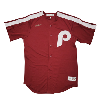 Mike Schmidt Autographed Philadelphia Phillies Nike Red Cooperstown Collections Jersey Beckett Witnessed