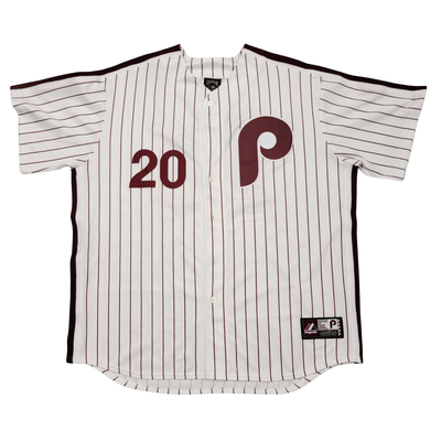 Mike Schmidt Autographed Philadelphia Phillies Majestic White Pinstripe Jersey Beckett Witnessed