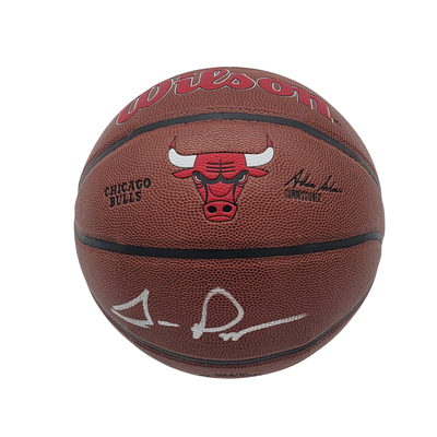 Scottie Pippen Autographed Chicago Bulls Logo Wilson NBA Basketball Beckett Witnessed