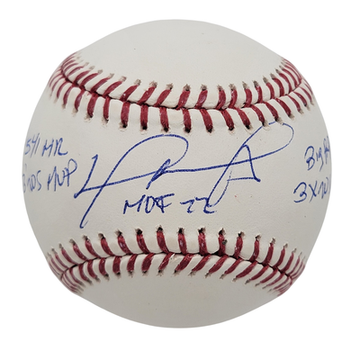 David Ortiz Autographed Boston Red Sox OML Baseball W/Mutiple Inscriptions Beckett Witnessed