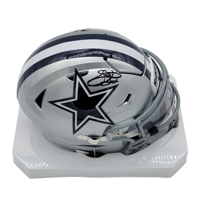 Emmitt Smith Autographed Dallas Cowboys Mid Size Midi Speed Flex Helmet Beckett Witnessed