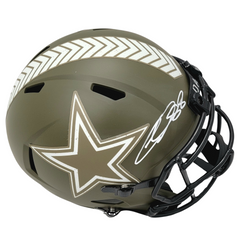 CeeDee Lamb Autographed Dallas Cowboys Salute To Service Replica Helmet Fanatics Authentic