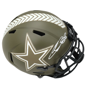 CeeDee Lamb Autographed Dallas Cowboys Salute To Service Replica Helmet Fanatics Authentic