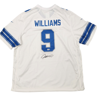 Jameson Williams Autographed Detroit Lions 2024 Nike White Game Jersey Beckett Witnessed