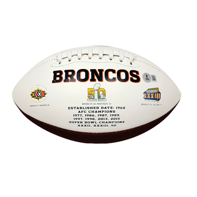 John Elway Autographed Denver Broncos Logo Football Beckett Witnessed