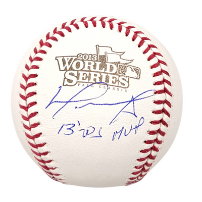David Ortiz Autographed Boston Red Sox 2013 World Series Baseball W/ 13 WS MVP Beckett Witnessed