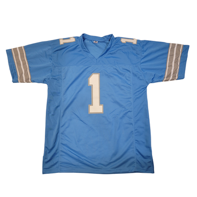 Jameson Williams Autographed Detroit Lions Pro Style Blue #1 Jersey Beckett Witnessed