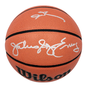 Allen Iverson Julius Erving Autographed Philadelphia 76ers Wilson NBA Basketball Beckett Witnessed